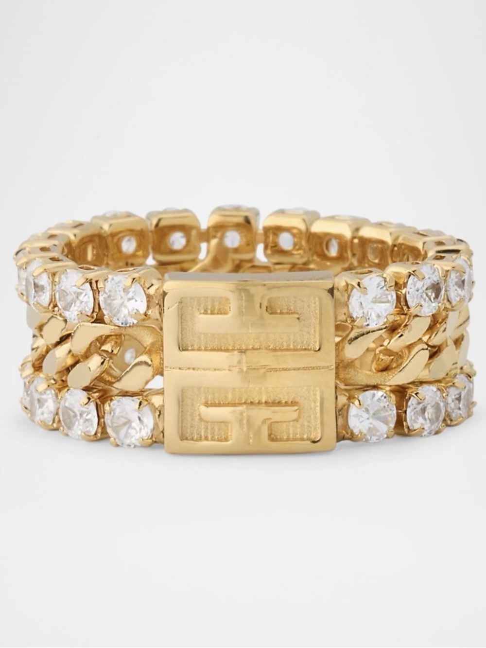 Givenchy 4G Crystal Statement Ring Gold - Picture 1 of 8